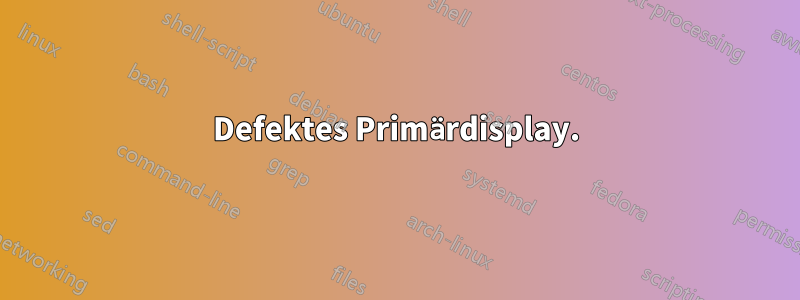 Defektes Primärdisplay.