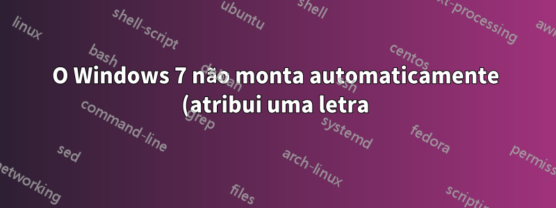 O Windows 7 não monta automaticamente (atribui uma letra) a uma unidade flash, se comporta de maneira muito estranha