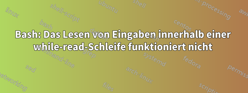 Bash: Das Lesen von Eingaben innerhalb einer while-read-Schleife funktioniert nicht