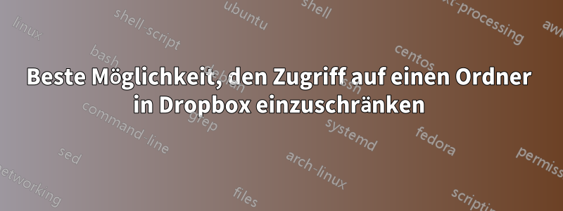 Beste Möglichkeit, den Zugriff auf einen Ordner in Dropbox einzuschränken