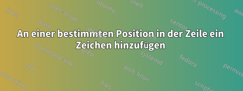 An einer bestimmten Position in der Zeile ein Zeichen hinzufügen