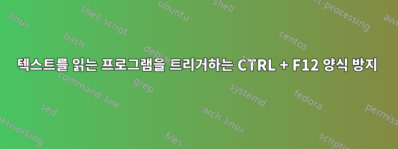 텍스트를 읽는 프로그램을 트리거하는 CTRL + F12 양식 방지