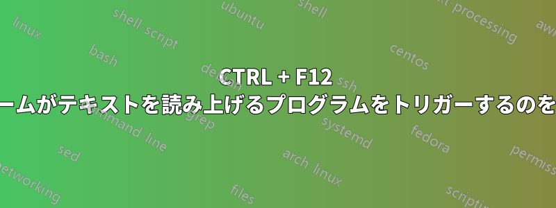 CTRL + F12 フォームがテキストを読み上げるプログラムをトリガーするのを防ぐ