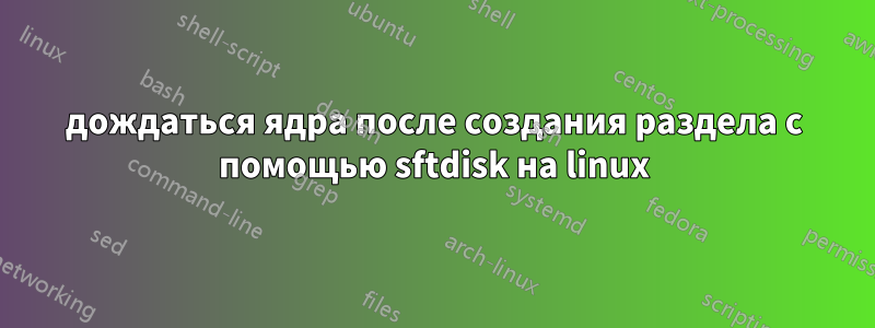 дождаться ядра после создания раздела с помощью sftdisk на linux