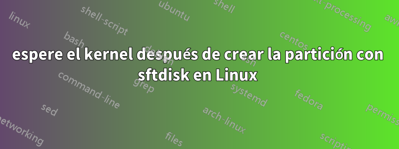 espere el kernel después de crear la partición con sftdisk en Linux