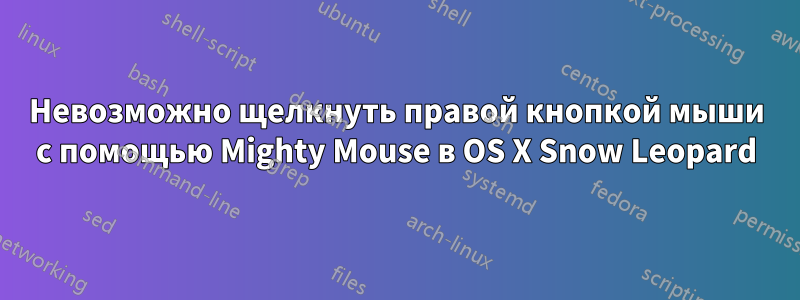 Невозможно щелкнуть правой кнопкой мыши с помощью Mighty Mouse в OS X Snow Leopard