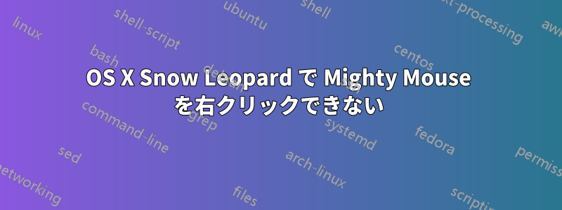 OS X Snow Leopard で Mighty Mouse を右クリックできない