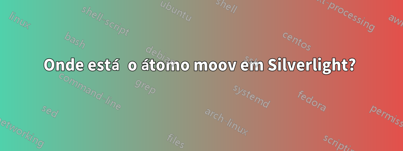 Onde está o átomo moov em Silverlight?