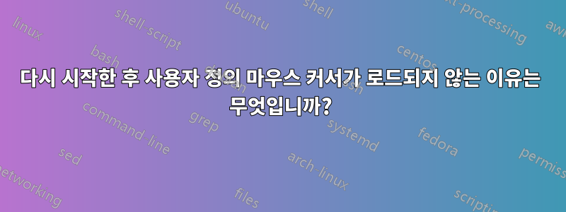 다시 시작한 후 사용자 정의 마우스 커서가 로드되지 않는 이유는 무엇입니까?