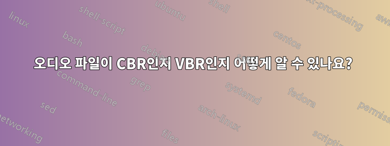 오디오 파일이 CBR인지 VBR인지 어떻게 알 수 있나요?