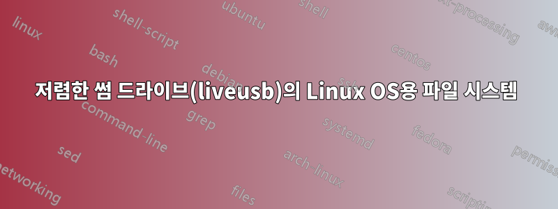 저렴한 썸 드라이브(liveusb)의 Linux OS용 파일 시스템