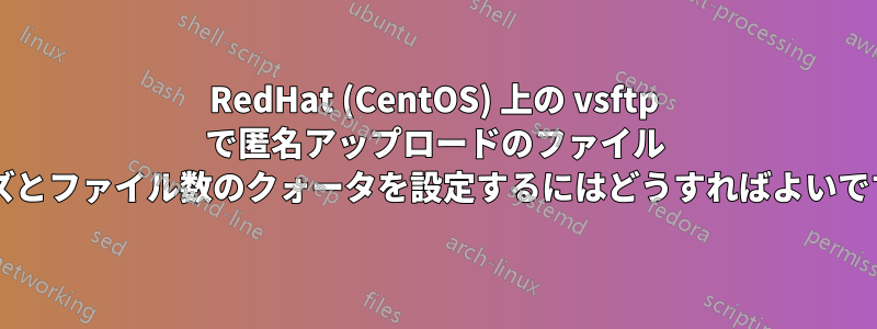 RedHat (CentOS) 上の vsftp で匿名アップロードのファイル サイズとファイル数のクォータを設定するにはどうすればよいですか?