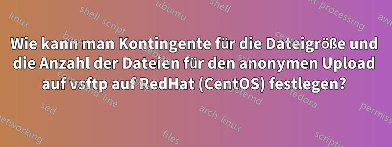 Wie kann man Kontingente für die Dateigröße und die Anzahl der Dateien für den anonymen Upload auf vsftp auf RedHat (CentOS) festlegen?