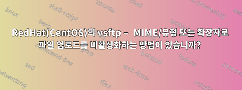 RedHat(CentOS)의 vsftp – MIME/유형 또는 확장자로 파일 업로드를 비활성화하는 방법이 있습니까?