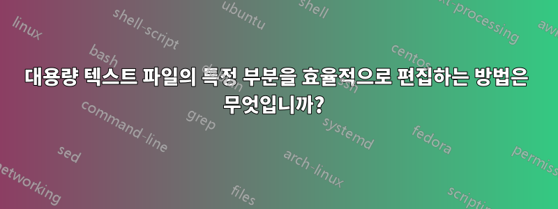 대용량 텍스트 파일의 특정 부분을 효율적으로 편집하는 방법은 무엇입니까? 