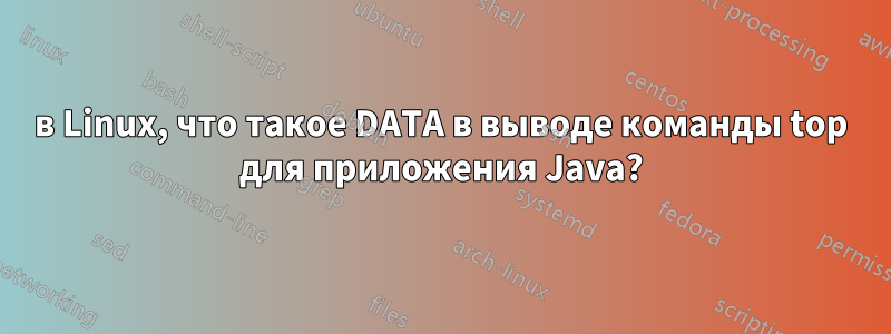 в Linux, что такое DATA в выводе команды top для приложения Java?