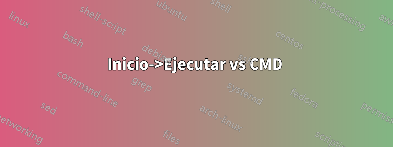 Inicio->Ejecutar vs CMD