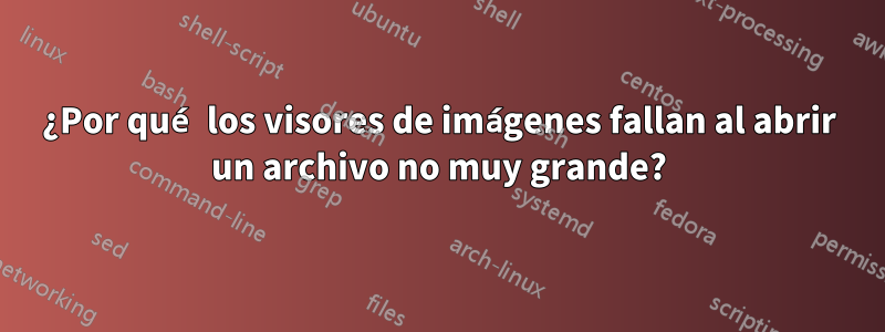 ¿Por qué los visores de imágenes fallan al abrir un archivo no muy grande?