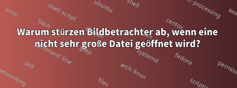 Warum stürzen Bildbetrachter ab, wenn eine nicht sehr große Datei geöffnet wird?