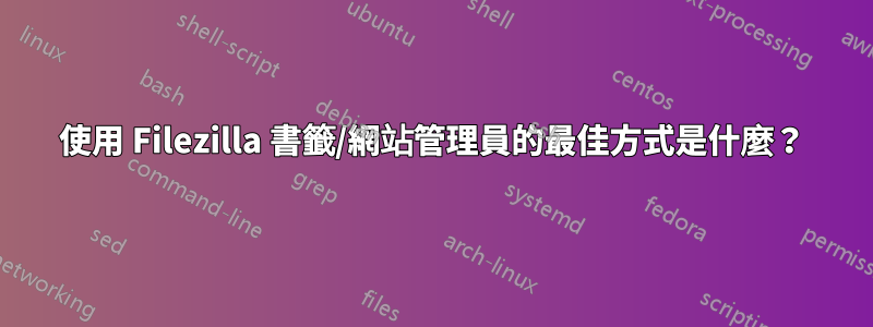 使用 Filezilla 書籤/網站管理員的最佳方式是什麼？