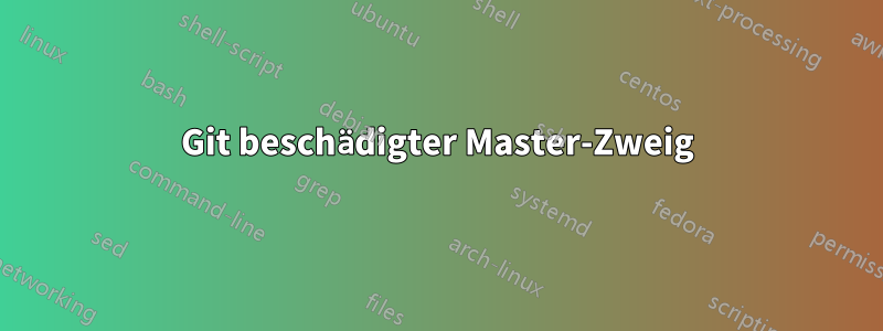 Git beschädigter Master-Zweig