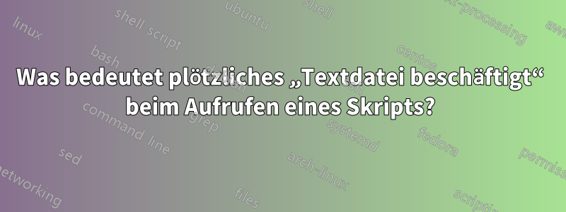 Was bedeutet plötzliches „Textdatei beschäftigt“ beim Aufrufen eines Skripts?