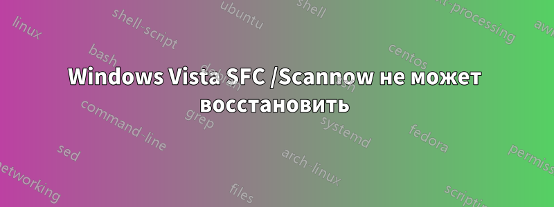 Windows Vista SFC /Scannow не может восстановить