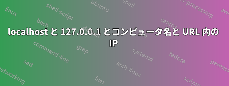 localhost と 127.0.0.1 とコンピュータ名と URL 内の IP