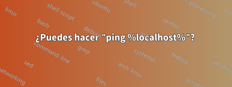 ¿Puedes hacer "ping %localhost%"?