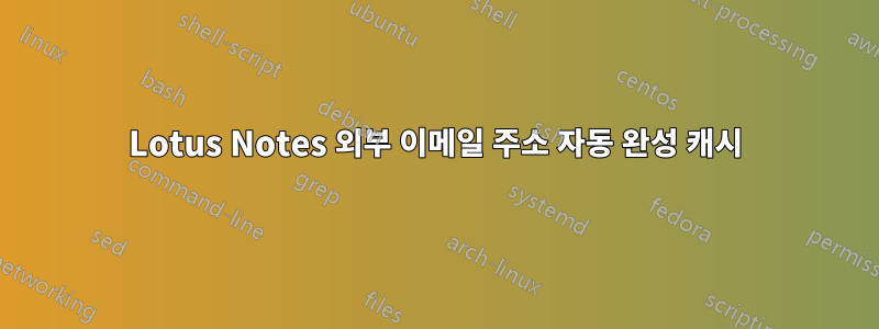 Lotus Notes 외부 이메일 주소 자동 완성 캐시