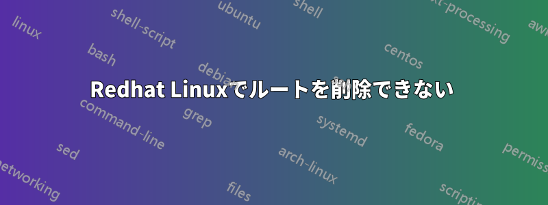 Redhat Linuxでルートを削除できない