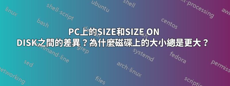 PC上的SIZE和SIZE ON DISK之間的差異？為什麼磁碟上的大小總是更大？ 