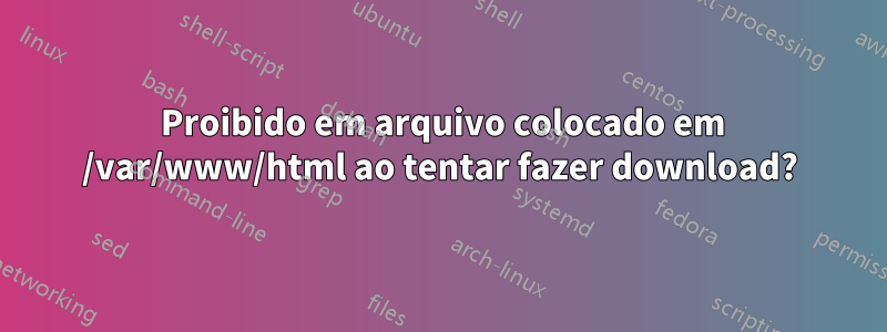 403 Proibido em arquivo colocado em /var/www/html ao tentar fazer download?