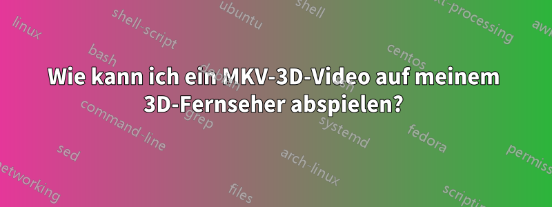 Wie kann ich ein MKV-3D-Video auf meinem 3D-Fernseher abspielen?