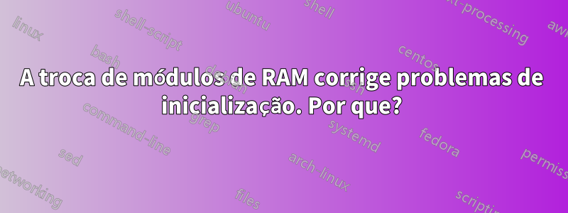 A troca de módulos de RAM corrige problemas de inicialização. Por que?