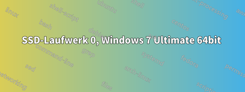 SSD-Laufwerk 0, Windows 7 Ultimate 64bit