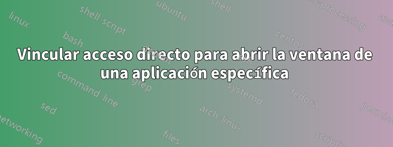 Vincular acceso directo para abrir la ventana de una aplicación específica