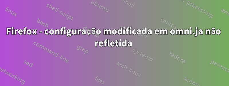 Firefox - configuração modificada em omni.ja não refletida