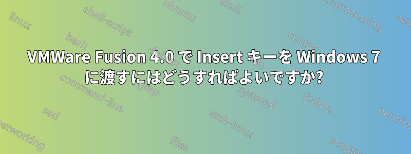 VMWare Fusion 4.0 で Insert キーを Windows 7 に渡すにはどうすればよいですか?