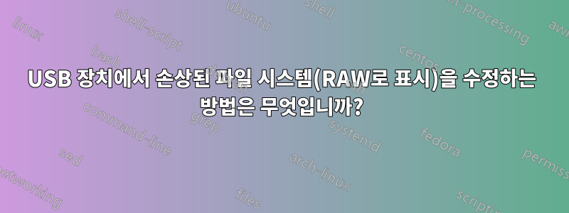 USB 장치에서 손상된 파일 시스템(RAW로 표시)을 수정하는 방법은 무엇입니까?