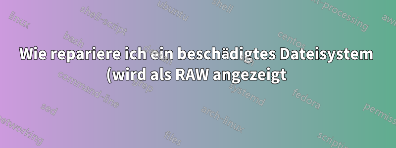 Wie repariere ich ein beschädigtes Dateisystem (wird als RAW angezeigt) auf einem USB-Gerät?