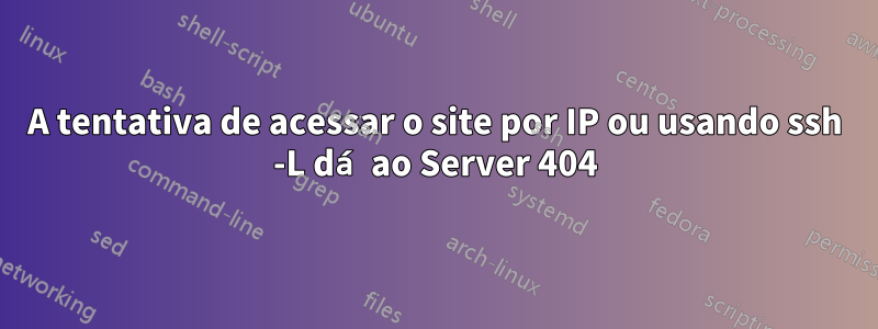 A tentativa de acessar o site por IP ou usando ssh -L dá ao Server 404