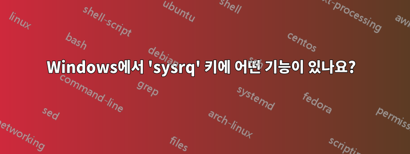 Windows에서 'sysrq' 키에 어떤 기능이 있나요? 