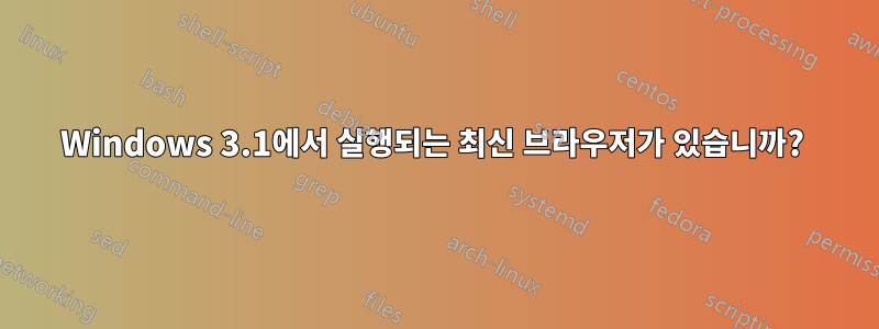 Windows 3.1에서 실행되는 최신 브라우저가 있습니까? 