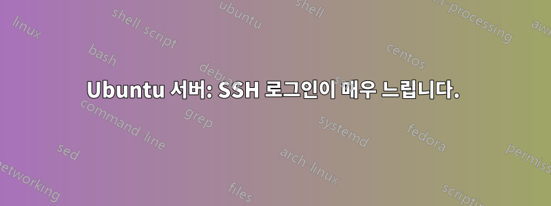 Ubuntu 서버: SSH 로그인이 매우 느립니다.