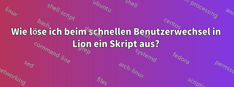 Wie löse ich beim schnellen Benutzerwechsel in Lion ein Skript aus?