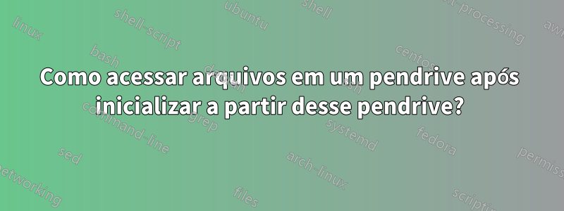 Como acessar arquivos em um pendrive após inicializar a partir desse pendrive?