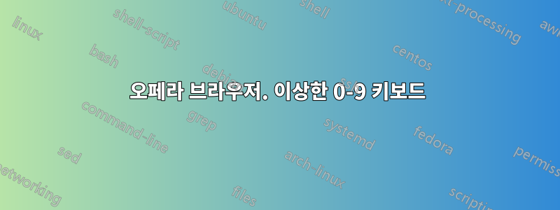 오페라 브라우저. 이상한 0-9 키보드