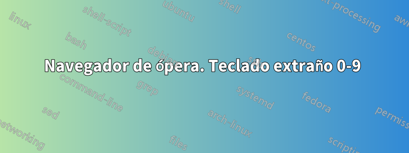 Navegador de ópera. Teclado extraño 0-9