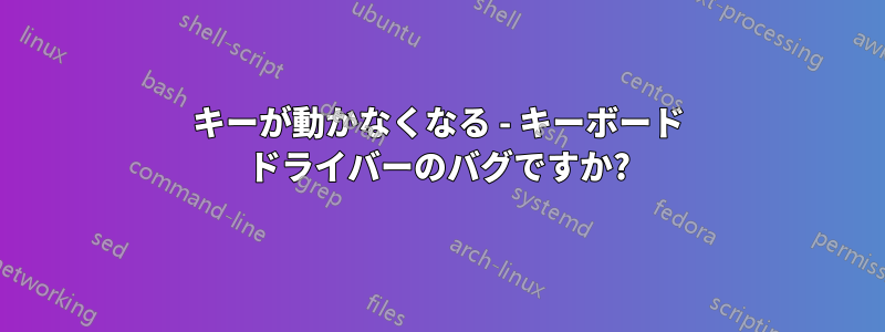 キーが動かなくなる - キーボード ドライバーのバグですか?